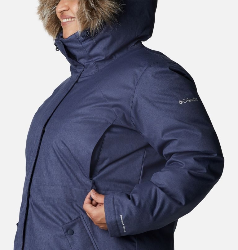 Women's Columbia Juniper Ridge Omni-Heat Infinity Down Parka Jackets Navy | Plus Size CA-A5083